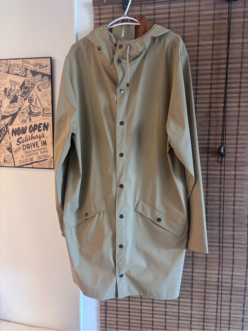 Rains Men's Hooded Raincoat in tan